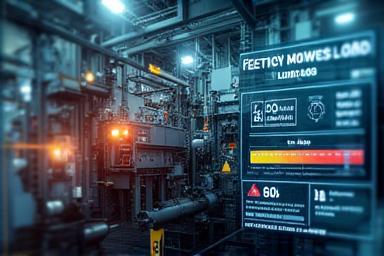 Image representing industrial equipment with data analysis overlay for predictive maintenance