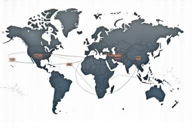 Image representing a global supply chain network with data points and connections