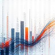 Abstract graphic representing Data Analytics and Insights with charts and data streams